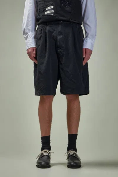 Junya Watanabe Pleated Nylon Shorts In Black