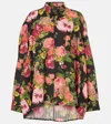 Junya Watanabe Flower Pattern Printed Shirt In Black