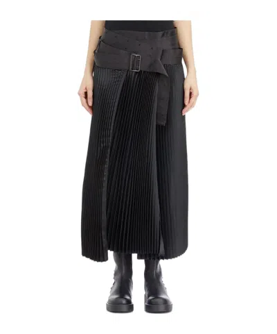 Junya Watanabe Pleated Skirt In Black