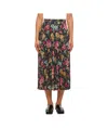 Junya Watanabe Flower Pattern Printed Pleated Midi Skirt In Multicolor