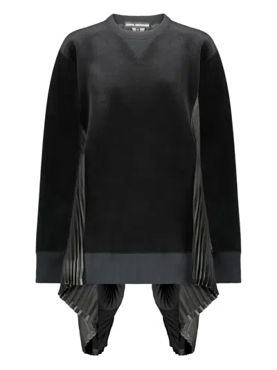 JUNYA WATANABE PLEATED VELVET CREWNECK SWEATSHIRT