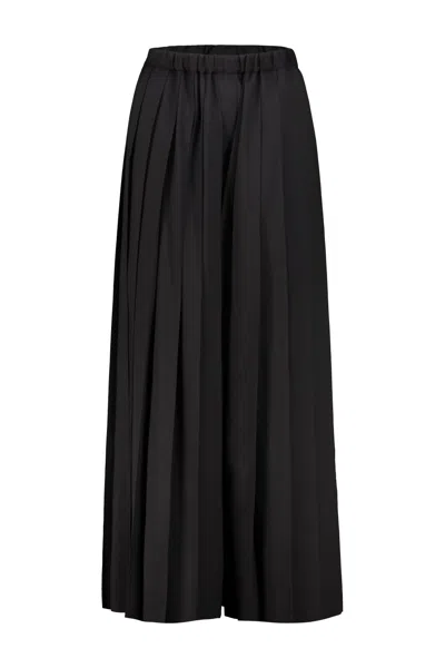 Junya Watanabe Pleated Wide-leg Trousers In Black