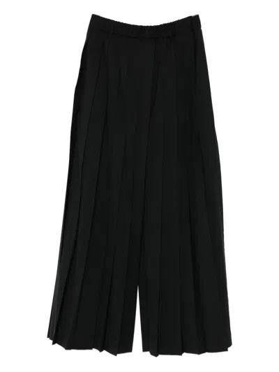 Junya Watanabe Pleated Wide-leg Trousers In Black