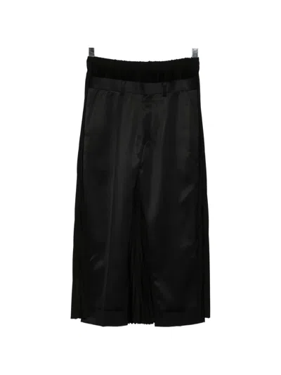 Junya Watanabe Pleated-panel Trousers In Black