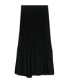Junya Watanabe Flared Black Wool Midi Skirt In Black