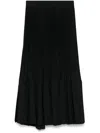 Junya Watanabe Pleated Mixed Media Midi Skirt In Schwarz
