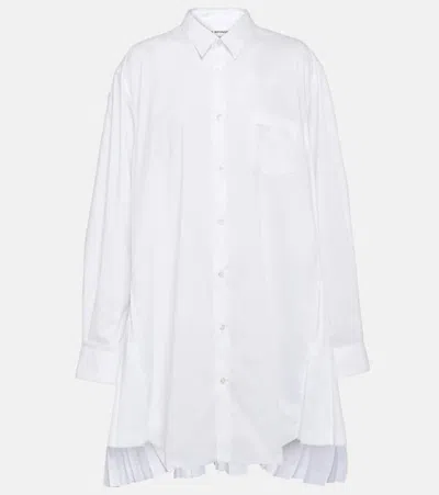 Junya Watanabe Plissé Shirt Dress In White