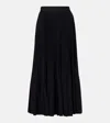 Junya Watanabe Flared Black Wool Midi Skirt In Black