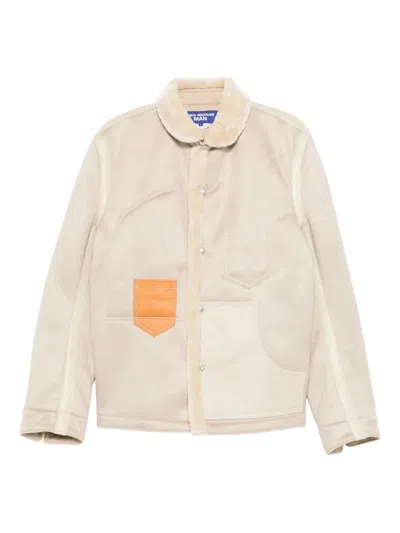 Junya Watanabe Modern High Collar Jacket Front Pockets In Neutral