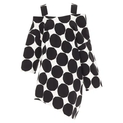 Pre-owned Junya Watanabe Polka Dot Asymmetric Dress In Black