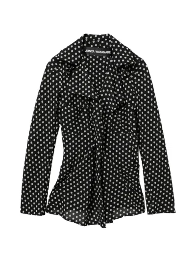 Junya Watanabe Polka Dot Blouse In Black