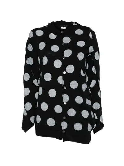 Junya Watanabe Polka Dot Buttoned Cardigan In Black
