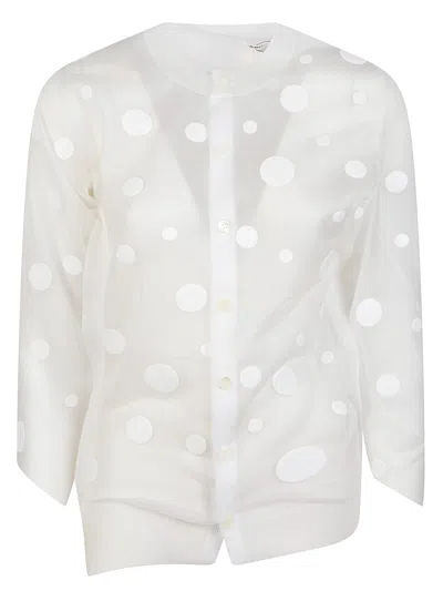 Junya Watanabe Polka Dot Button-up Sweater With Long Sleeves In White