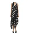 Junya Watanabe Polka Dot Halter Midi Dress Asymmetric Lace In Multi