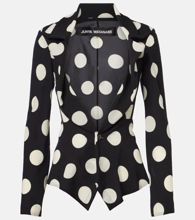 Junya Watanabe Polka-dot Georgette Blazer In Multi