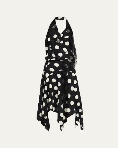 JUNYA WATANABE POLKA DOT HALTER MIDI DRESS