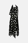 Junya Watanabe Polka Dot Halter Midi Dress Asymmetric Lace In Black