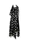 Junya Watanabe Polka Dot Halter Midi Dress Asymmetric Lace In Black
