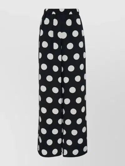 Junya Watanabe Polka Dot Pattern Flowing Wide Leg Trousers In Black