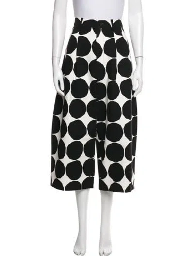 Pre-owned Junya Watanabe Polka Dot Print Wide Leg Pants In Black