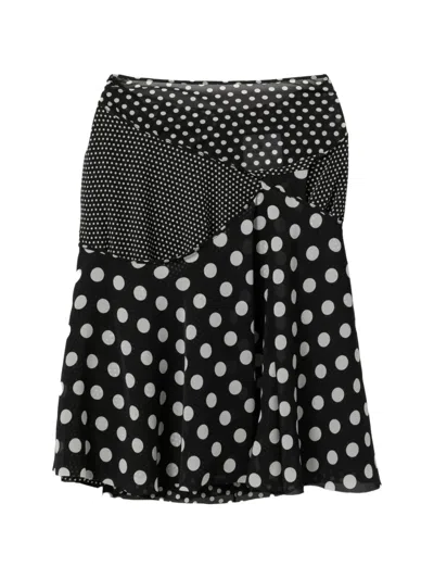 Junya Watanabe Polka Dot Skirt In Black