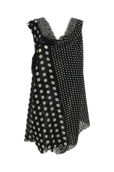 Junya Watanabe Polka Dot Sleeveless Top In Black
