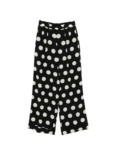 Junya Watanabe Polka-dot Georgette Wide-leg Pants In Multi