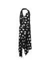 Junya Watanabe Polka Dot Halter Midi Dress Asymmetric Lace In Animal Print