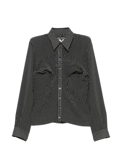 Junya Watanabe Polka-dot Shirt In Black
