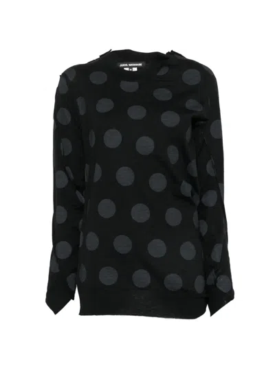 Junya Watanabe Polka-dot Sweater In Black
