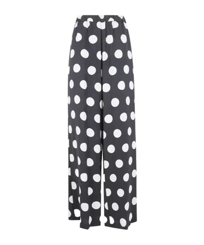 Junya Watanabe Polka-dot Wide Leg Trousers In Black