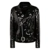 Junya Watanabe Waist Belted Metallic Sequin Zipper Jacket
