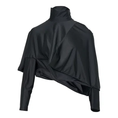 Junya Watanabe Polyester Polyurethane Tricot Tee In Black