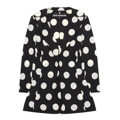 Junya Watanabe Polyester Printed Georgette Top In Black