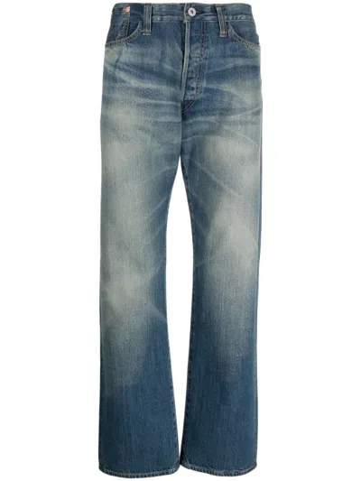 Junya Watanabe Pop-art Patch Jeans In Blue