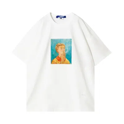 Pre-owned Junya Watanabe Portrait Print T-shirt 'white' | Men's Size M