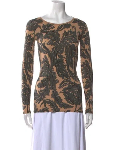 Pre-owned Junya Watanabe Printed Bateau Neckline Top In Neutral