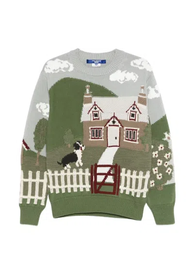 Junya Watanabe Intarsia Knit Relaxed Fit Jumper In Animal Print