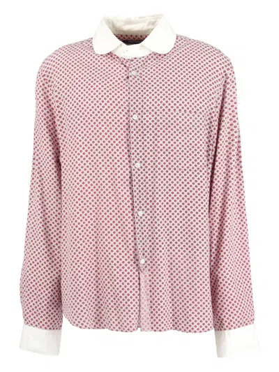 Pre-owned Junya Watanabe Printed Cotton Shirt In Pink