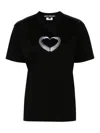 Junya Watanabe Graphic-heart Print Cotton T-shirt In Black