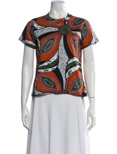 Pre-owned Junya Watanabe Printed Crew Neck Top In Multicolor