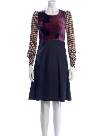 Pre-owned Junya Watanabe Printed Knee-length Dress In Blue