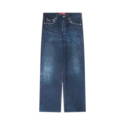 Pre-owned Junya Watanabe Printed Linen Trousers 'blue' | Men's Size L