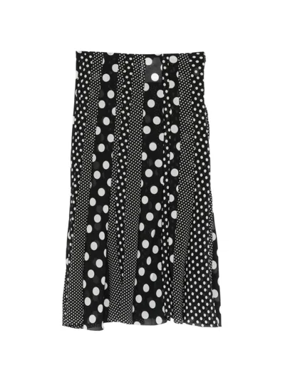 Junya Watanabe Printed Midi Skirt In Black