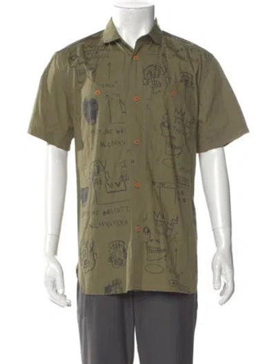 Pre-owned Junya Watanabe Printed Short Sleeve Shirt In Green