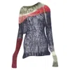 Junya Watanabe Punk Loose Knit Wool Distressed Punk Sweater In Multi