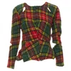 Junya Watanabe Punk Plaid Boiled Wool Cut Out Jacket In Red