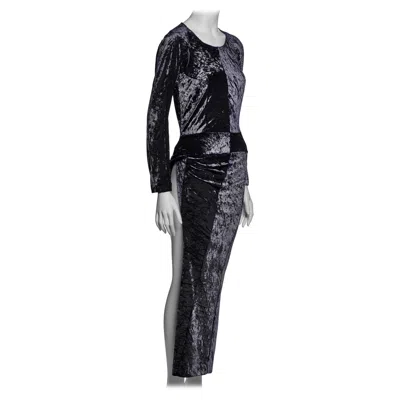 Pre-owned Junya Watanabe Purple Crushed Velvet Slit Dress, Fw 1997