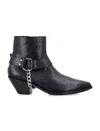 Junya Watanabe Python-effect Leather Western Ankle Boots With Chain In Black