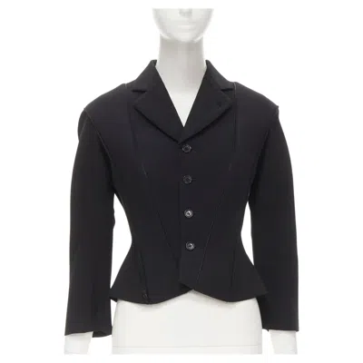 Pre-owned Junya Watanabe Rare  1999 Runway Black Neoprene Transformable Blazer Jacket S